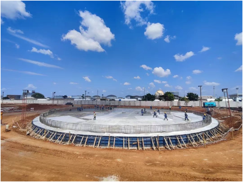 坦桑尼亞石油儲罐項(xiàng)目首個(gè)承臺澆筑完成